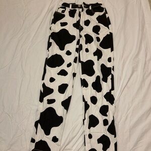 Nasty Gal Cow Print Straight Leg Jeans Size 4
